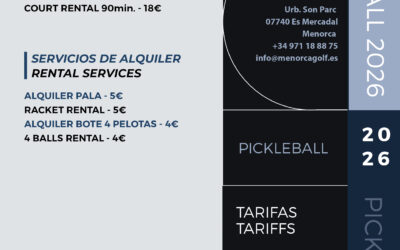 TARIFAS PICKLEBALL