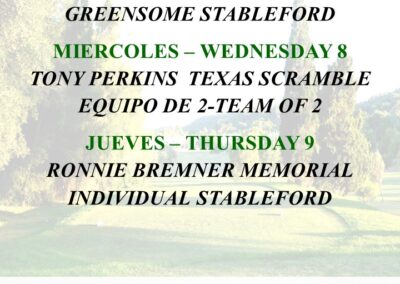 GOLF WEEK – FROM TUESDAY 7th TO THURSDAY 9th MAY 2024